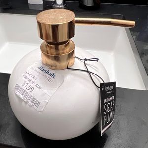 Ceramic and gold hand soap dispenser